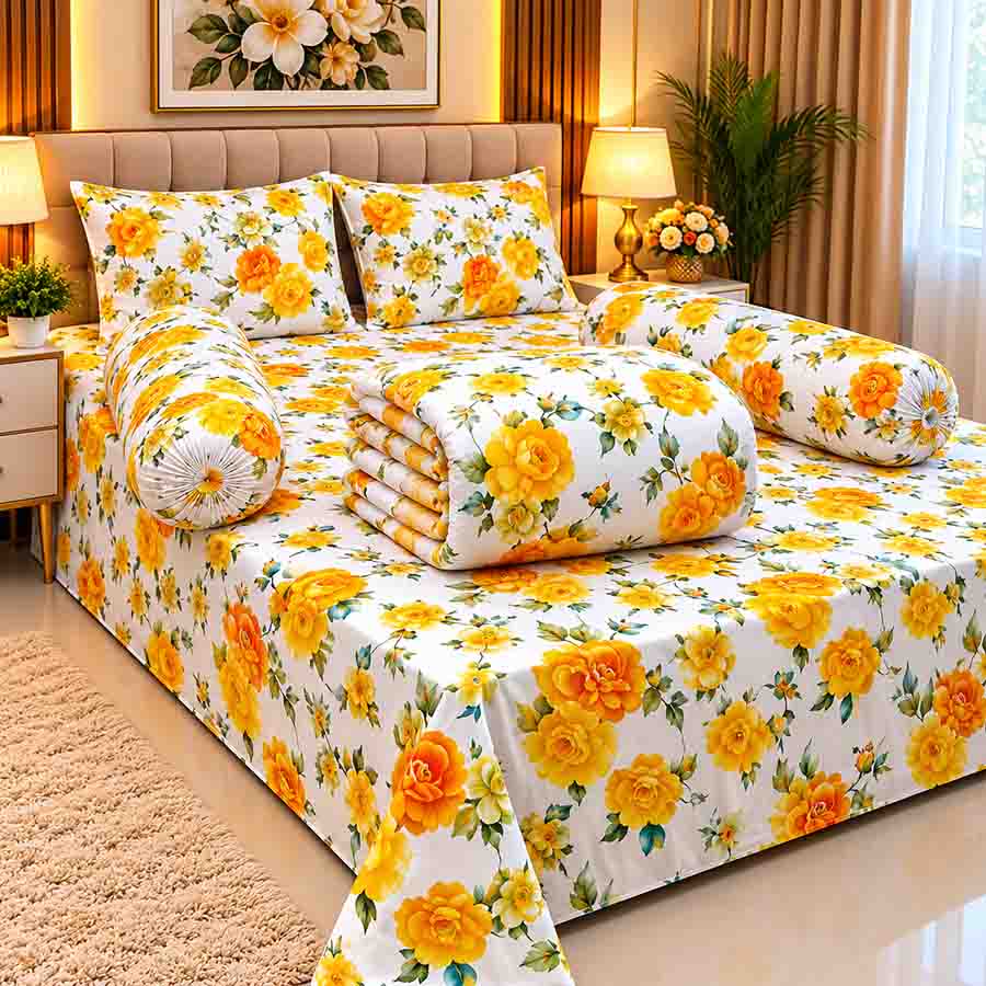 Premium Quality Twill Cotton Comforter 5 Pcs Set PC-015
