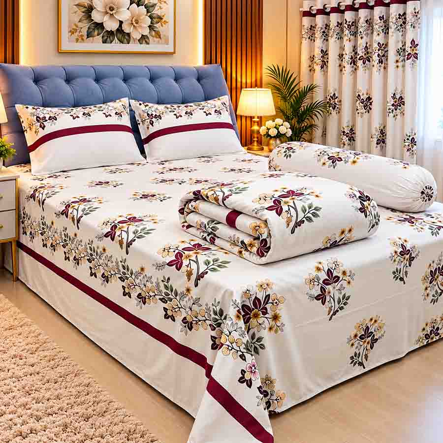Premium Quality Twill Cotton Comforter 5 Pcs Set PC-021
