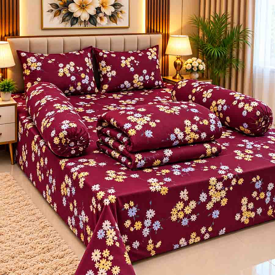 Premium Quality Twill Cotton Comforter 5 Pcs Set PC-023