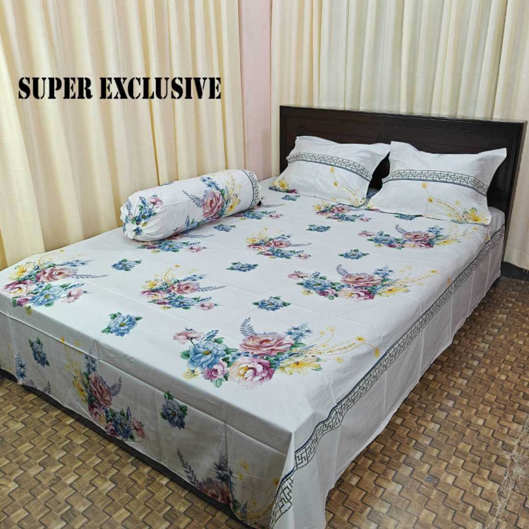 Super Exclusive Premium Quality Twill Bed Sheet Set King Size SE-011